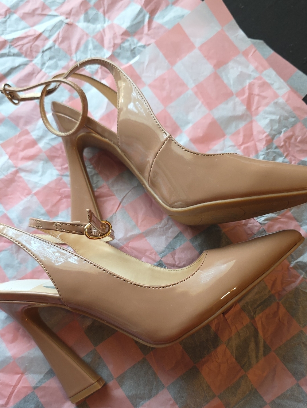 Nine West Pointed Toe Slingback Heels in Brown